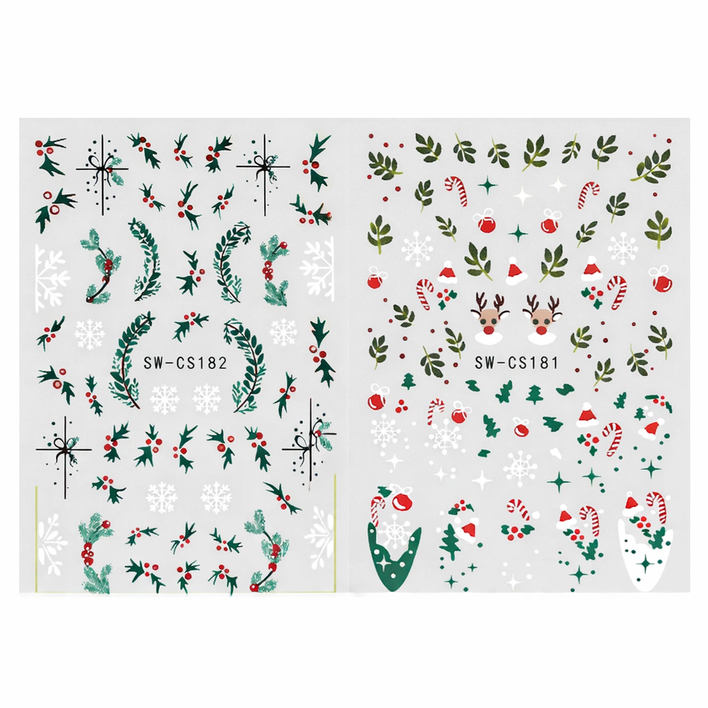 Winter Charm – świąteczne naklejki na paznokcie 3D (zestaw 2 arkuszy)